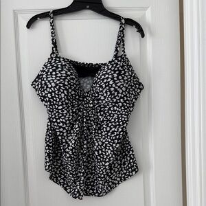 Island Escape Black and White Tankini (no bottom)